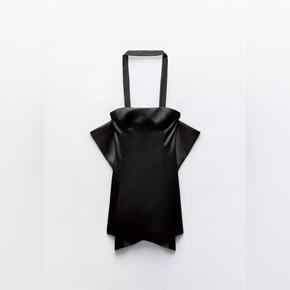Zara Satin Black Mini Dress